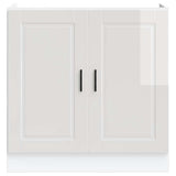 Sink Base Cabinet?"Porto" High Gloss White 80x46x81,5 cm?Engineered Wood