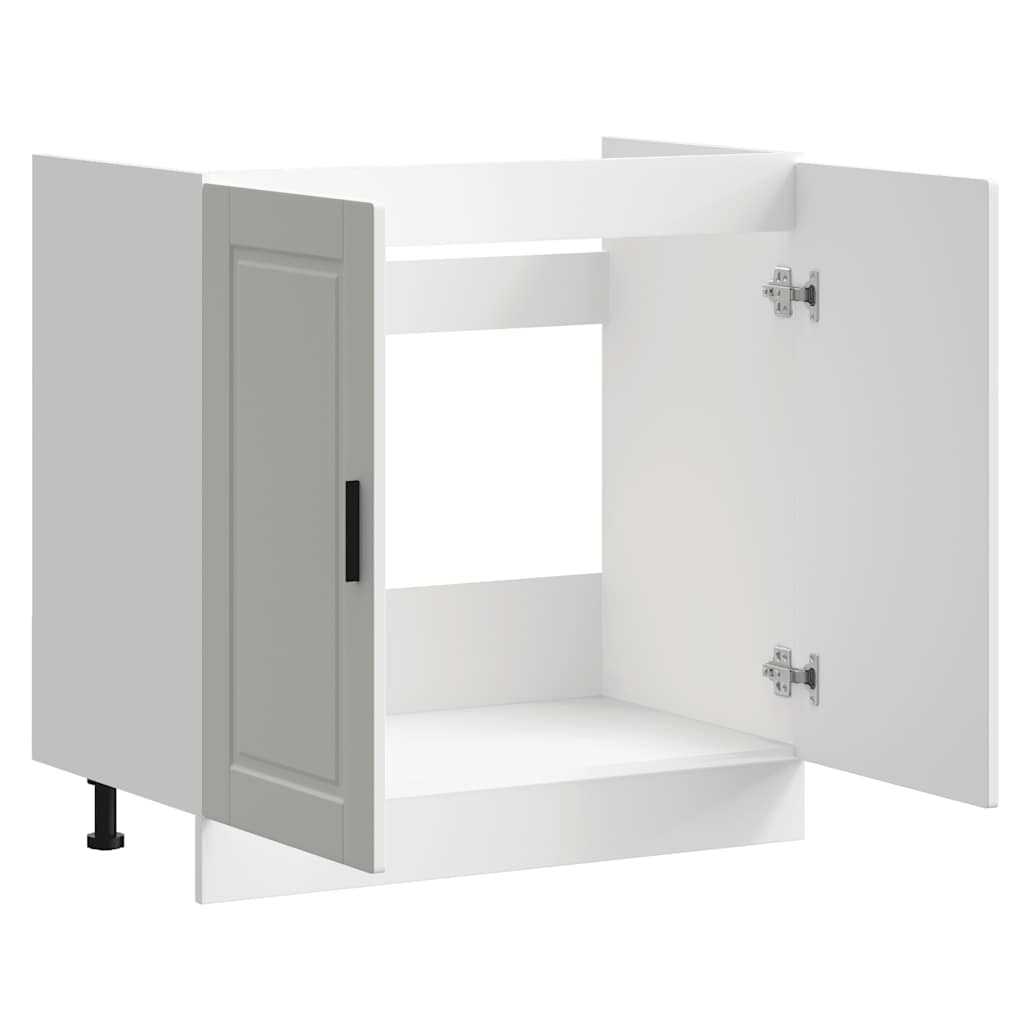 Sink Base Cabinet?"Porto" High Gloss White 80x46x81,5 cm?Engineered Wood