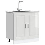 Sink Base Cabinet "Porto" High Gloss White 80x46x81.5 cm
