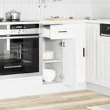 Kitchen Base Cabinet?Porto White Engineered Wood - Side View