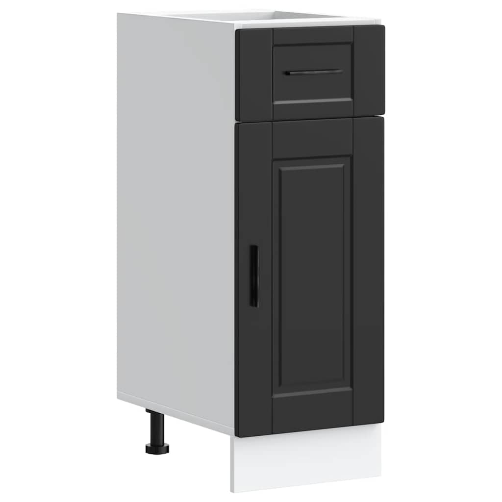 Kitchen Base Cabinet "Porto" Black Engineered Wood
