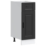 Kitchen Base Cabinet "Porto" Black Engineered Wood