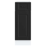 Kitchen Base Cabinet "Porto" Black Engineered Wood