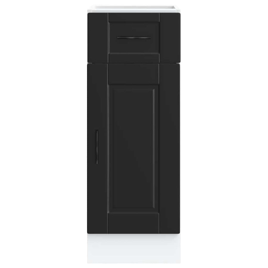 Kitchen Base Cabinet "Porto" Black Engineered Wood