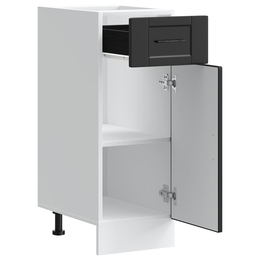 Kitchen Base Cabinet "Porto" Black Engineered Wood