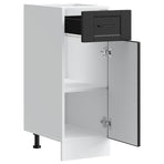 Kitchen Base Cabinet "Porto" Black Engineered Wood
