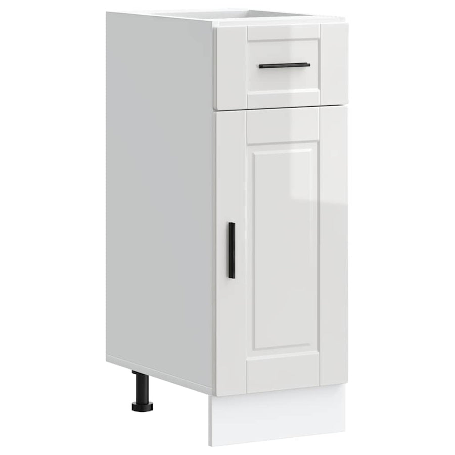 Kitchen Base Cabinet "Porto" High Gloss White Engineered Wood