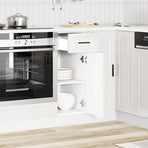 Kitchen Base Cabinet "Porto" High Gloss White Engineered Wood
