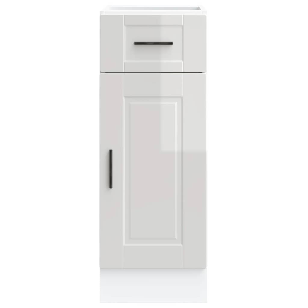 Kitchen Base Cabinet "Porto" High Gloss White Engineered Wood