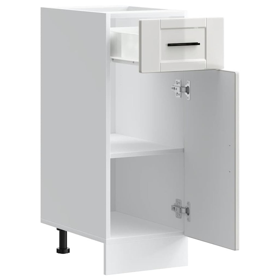 Kitchen Base Cabinet "Porto" High Gloss White Engineered Wood