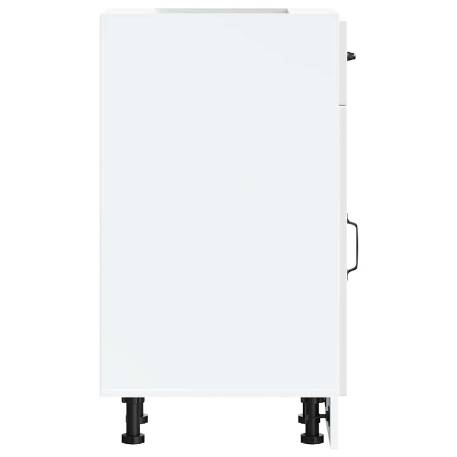 Kitchen Base Cabinet "Porto" High Gloss White Engineered Wood
