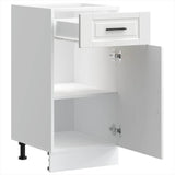 Kitchen Base Cabinet?Porto White Engineered Wood - 45-Degree Angle