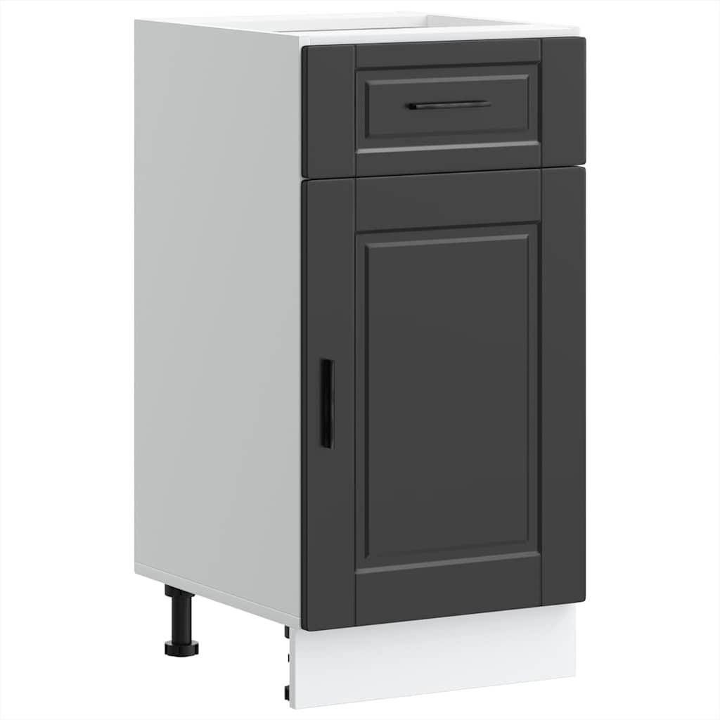 Kitchen Base Cabinet "Porto" Black Engineered Wood