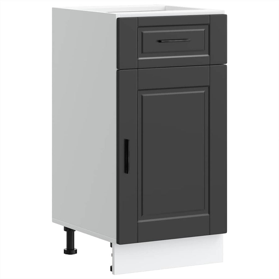 Kitchen Base Cabinet "Porto" Black Engineered Wood