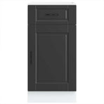Kitchen Base Cabinet "Porto" Black Engineered Wood