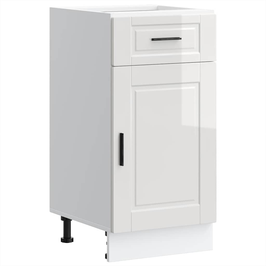 Kitchen Base Cabinet聽"Porto" High Gloss White Engineered Wood