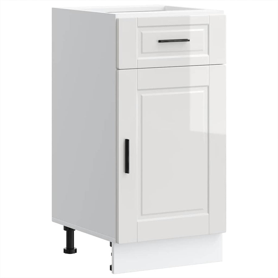 Kitchen Base Cabinet "Porto" High Gloss White Engineered Wood