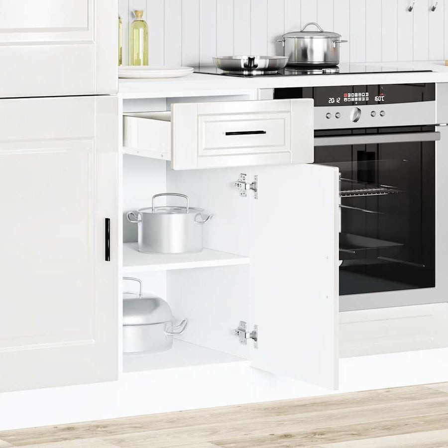 Kitchen Base Cabinet "Porto" High Gloss White Engineered Wood