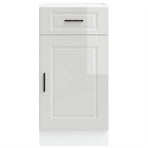 Kitchen Base Cabinet "Porto" High Gloss White Engineered Wood