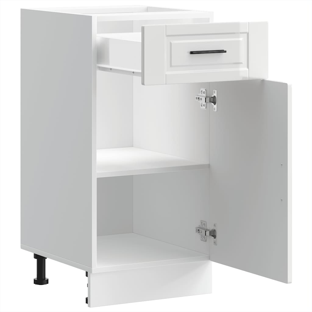Kitchen Base Cabinet聽"Porto" High Gloss White Engineered Wood