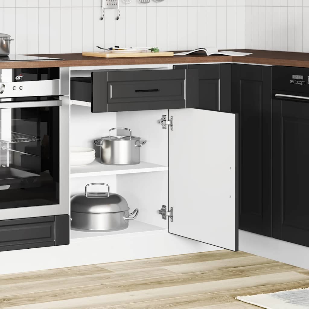 Kitchen Base Cabinet聽"Porto" Black Engineered Wood