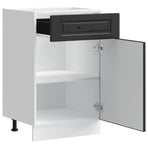 Kitchen Base Cabinet "Porto" Black Engineered Wood