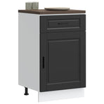 Kitchen Base Cabinet "Porto" Black Engineered Wood