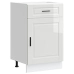 Kitchen Base Cabinet "Porto" High Gloss White Engineered Wood