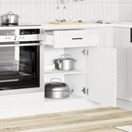 Kitchen Base Cabinet "Porto" High Gloss White Engineered Wood