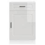 Kitchen Base Cabinet "Porto" High Gloss White Engineered Wood