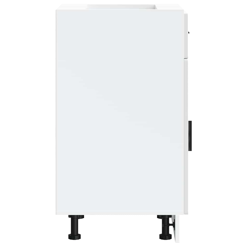 Kitchen Base Cabinet "Porto" High Gloss White Engineered Wood