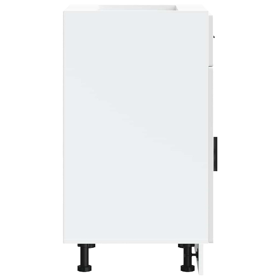 Kitchen Base Cabinet "Porto" High Gloss White Engineered Wood