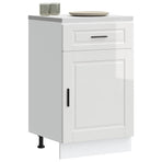 Kitchen Base Cabinet "Porto" High Gloss White Engineered Wood