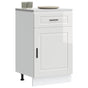 Kitchen Base Cabinet "Porto" High Gloss White Engineered Wood