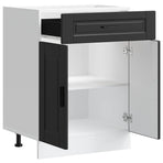 Kitchen Base Cabinet "Porto" Black Engineered Wood