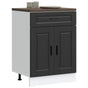 Kitchen Base Cabinet "Porto" Black Engineered Wood