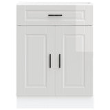 Kitchen Base Cabinet聽"Porto" High Gloss White Engineered Wood