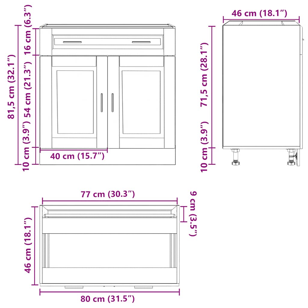 Kitchen Base Cabinet?Porto White Engineered Wood