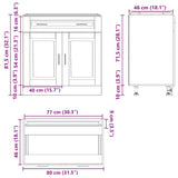 Kitchen Base Cabinet?Porto White Engineered Wood - Extra Image