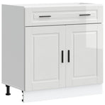 Kitchen Base Cabinet "Porto" High Gloss White Engineered Wood