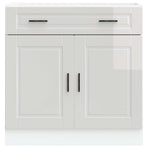 Kitchen Base Cabinet "Porto" High Gloss White Engineered Wood