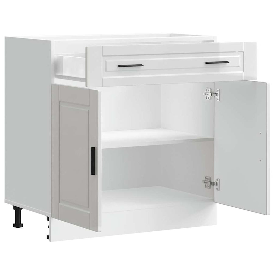 Kitchen Base Cabinet "Porto" High Gloss White Engineered Wood