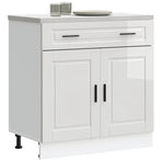 Kitchen Base Cabinet "Porto" High Gloss White Engineered Wood