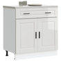 Kitchen Base Cabinet "Porto" High Gloss White Engineered Wood