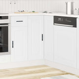 Kitchen Corner Base Cabinet Porto White Engineered Wood - Side View