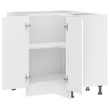 Kitchen Corner Base Cabinet Porto White Engineered Wood - Rear View