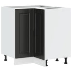 Kitchen Corner Base Cabinet "Porto" Black Engineered Wood