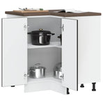 Kitchen Corner Base Cabinet "Porto" Black Engineered Wood