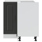 Kitchen Corner Base Cabinet "Porto" Black Engineered Wood