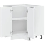 Kitchen Corner Base Cabinet "Porto" Black Engineered Wood